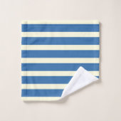 ブルークリームストライプ バスタオルセット (ウォッシュタオル)