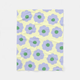 ブルークリームトロピカルフローラ春夏 フリースブランケット