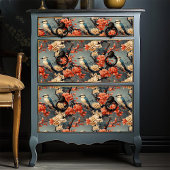 ブルークリームバーズオレンジクリームフラワーグルジア 薄葉紙