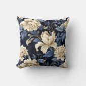 ブルークリームフローラ牡丹 クッション (正面)