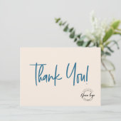 ブルークリームブラック企業ロゴソーシャル・サンキュー サンキューカード (スタンド正面)