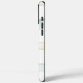 ブルークリームホワイトのチェックストライプ Case-Mate iPhoneケース (裏面 / 左)