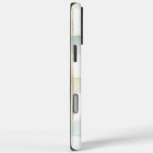 ブルークリームホワイトのチェックストライプ Case-Mate iPhoneケース (裏面 / 右)