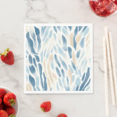 ブルークリーム抽象芸術ビーチ スタンダードランチョンナプキン (インサイチュ)