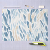 ブルークリーム抽象芸術ビーチ 薄葉紙 (クラフト)