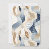 ブルークリーム海シーサンドビーチ抽象芸術 招待状 (裏面)