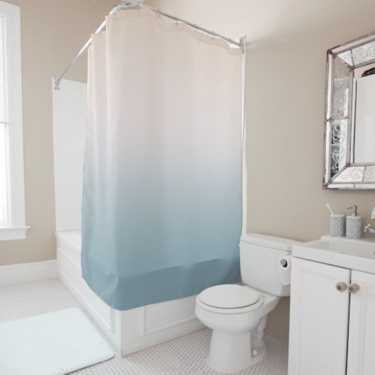 ブルークリーム赤面絞り染め シャワーカーテン (インサイチュ)