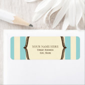 ブルークリーム&ブラウンヴィンテージサーカスインスパイアラベル ラベル (インサイチュ)