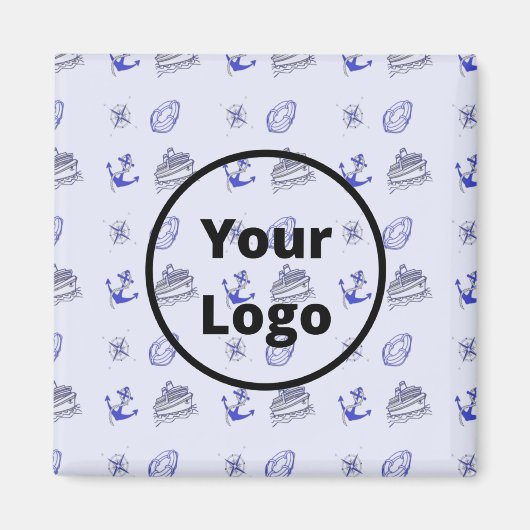 ブルークルーズ船のビジネスパターン マグネット (正面)