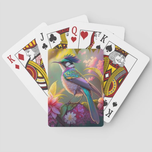 ブルークレステッド虹翼サンバードファンタジー鳥 トランプ (裏面)