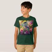 ブルークレステッド虹翼サンバードファンタジー鳥 Tシャツ (正面フル)