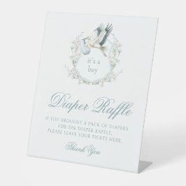 ブルークレストストロボホベビーシャワーおむつラッフル 台座サイン