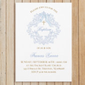 ブルークレスト男の赤ちゃんバプテスマ 招待状