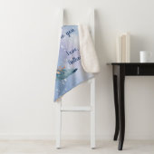 ブルークレセントムーンカスタムメッセージ シェルパブランケット (インサイチュ)