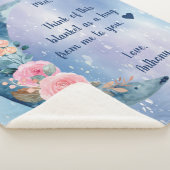 ブルークレセントムーンカスタムメッセージ シェルパブランケット (3/4)