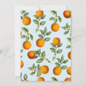 ブルークレメンチンオレンジ小さなかわいこちゃん赤ちゃんシャワー 招待状 (裏面)