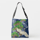 ブルークレーインスパイアンの和布 クロスボディバッグ (裏面)