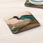 ブルークレーンまたはヘロンバードオブアメリカオードボンプリント コースター (左側)