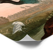 ブルークレーンまたはヘロンバードオブアメリカオードボンプリント ポスター (角)