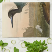 ブルークレーンヘロンアウドボン絵画ズ キッチンタオル (折り畳み)