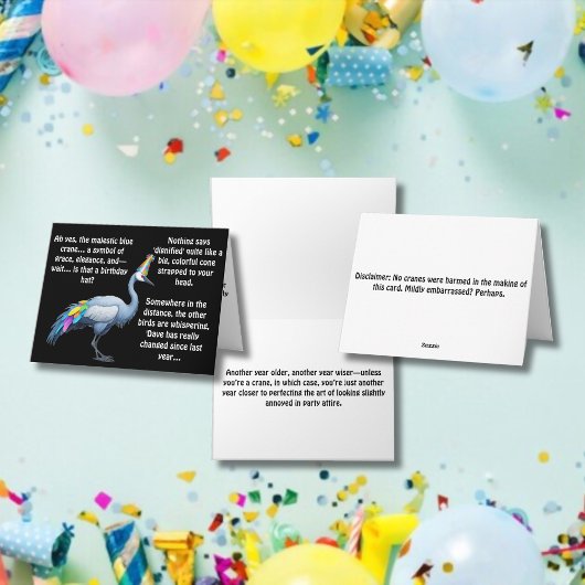 ブルークレーン誕生日ハットジレンマ カード