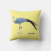 ブルークレーン鳥の漫画イラストレーション クッション (裏面)