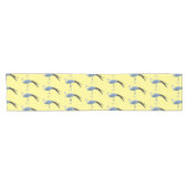 ブルークレーン鳥の漫画イラストレーション ショートテーブルランナー (横)