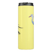 ブルークレーン鳥の漫画イラストレーション タンブラー (裏面)