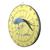 ブルークレーン鳥の漫画イラストレーション ダーツボード (正面右)