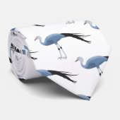 ブルークレーン鳥の漫画イラストレーション ネクタイ (ロール)
