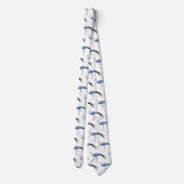 ブルークレーン鳥の漫画イラストレーション ネクタイ (裏面)