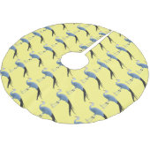 ブルークレーン鳥の漫画イラストレーション ブラッシュドポリエステルツリースカート (アングル)