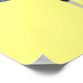 ブルークレーン鳥の漫画イラストレーション ポスター (角)