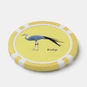 ブルークレーン鳥の漫画イラストレーション ポーカーチップ (シングル)