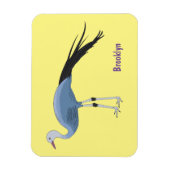 ブルークレーン鳥の漫画イラストレーション マグネット (縦)