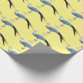 ブルークレーン鳥の漫画イラストレーション ラッピングペーパー (角)