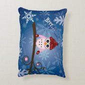 ブルークロウスノーフレークデザイン アクセントクッション (裏面(縦))