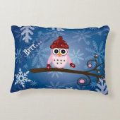 ブルークロウスノーフレークデザイン アクセントクッション (裏面)