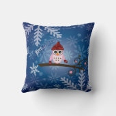 ブルークロウスノーフレークデザイン クッション (裏面)