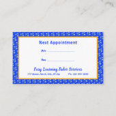 ブルークロキュースアポイントメントリマインダーカード コーリングカード (裏面)