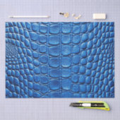 ブルークロコダレアリゲータスキンレザーフェイクプリント 薄葉紙 (クラフト)