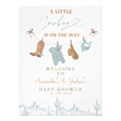 ブルークロザーラインカウボーイベビーシャワー歓迎サイン フォトプリント            (正面)