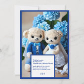 ブルークロシェ結婚トのカップルの招待 (裏面)