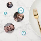 ブルークロスイニシャル3写真バプテスマ《キリスト教》洗礼式や命名式 コンフェッティ (グループ)