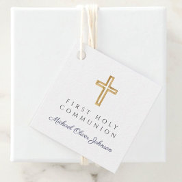 ブルークロスエレガントボーイファーストコミュニオン フェイバータグ