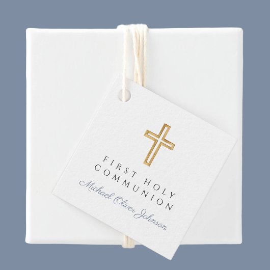 ブルークロスエレガントボーイファーストコミュニオン フェイバータグ