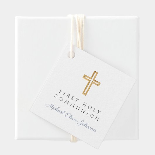 ブルークロスエレガントボーイファーストコミュニオン フェイバータグ