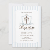 ブルークロスクレストバプテスマ招待状 招待状 (正面)