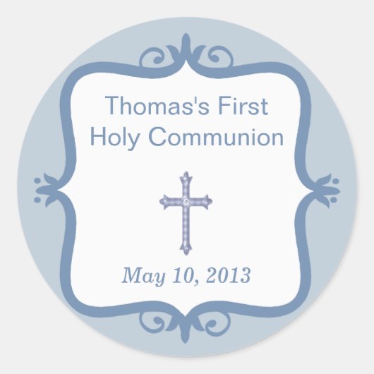 ブルークロスコミュニオンラウンドステッカー ラウンドシール (正面)