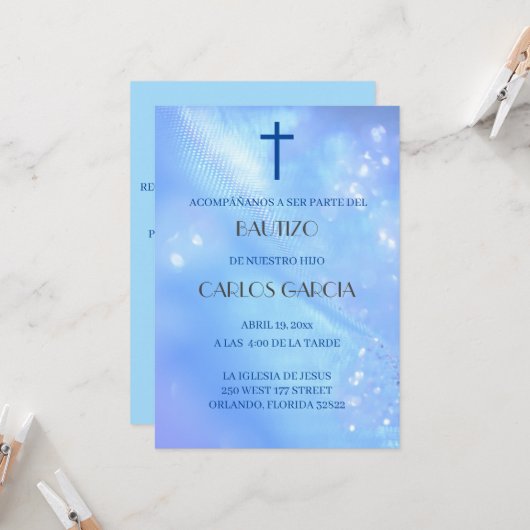 ブルークロススペインのインビタシオンデバウティゾ 招待状 (正面/裏面インサイチュ)